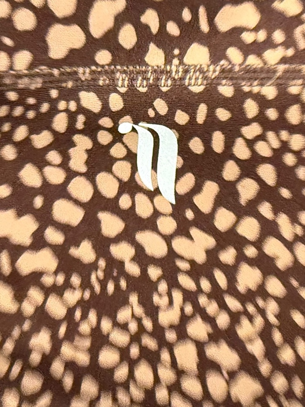 Fabletics Brown and Cream Speckled Women's PureLuxe Leggings - Picture 3 of 4